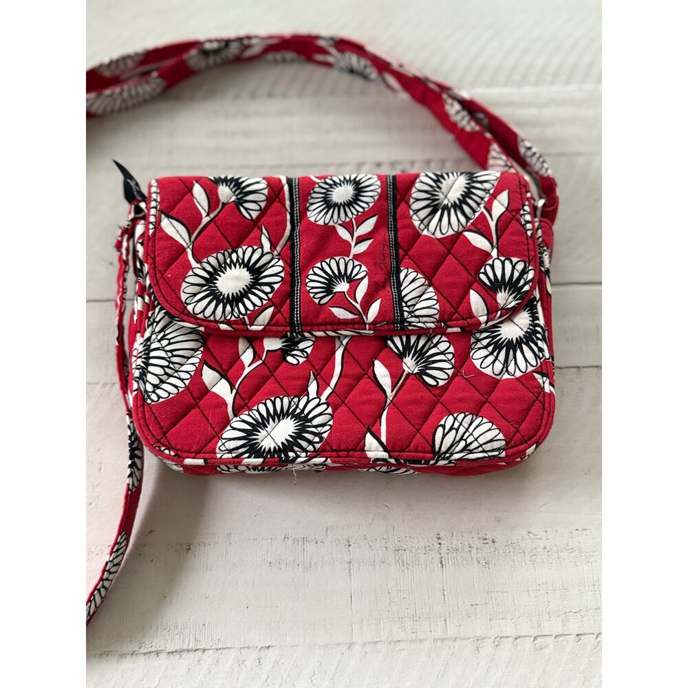 Vera Bradley Red Floral Quilted Crossbody Bag